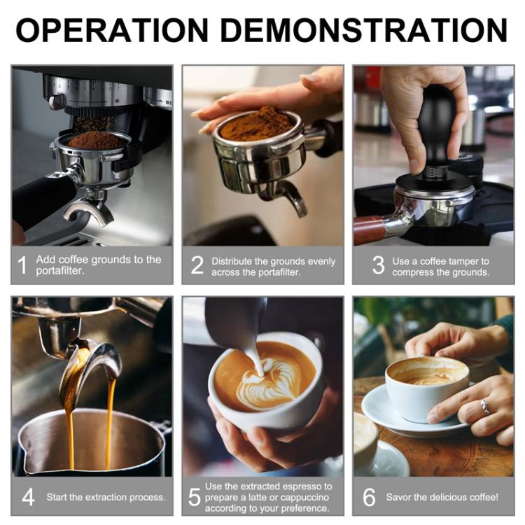 Coffee Constant Pressure Powder Press Adjustable Impact Hammer, Style: Silver Blue Flat Bottom(51mm) - free shipping - PMC TechLife - Order now!