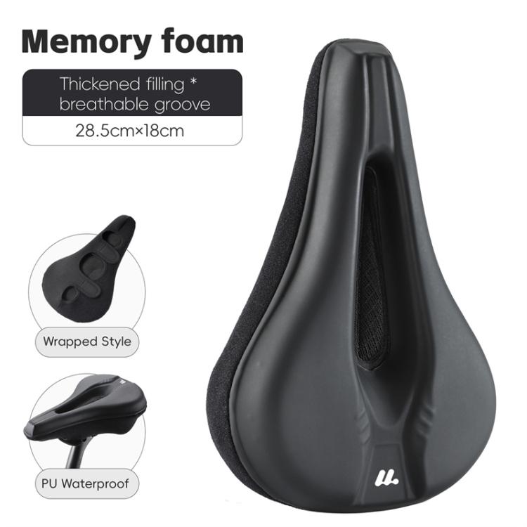 WEST BIKING Bicycle Riding Thickened Sponge PU Leather Soft Seat Cushion Cover(Black) - free shipping - PMC TechLife - Order now!
