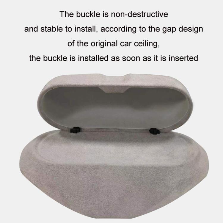 For Tesla Suede Leather Glasses Storage Box, Model: Model 3 Beige - Sunglasses & Glasses Clips by PMc TechLife | Online Shopping South Africa | PMc TechLife | Buy Now Pay Later Mobicred