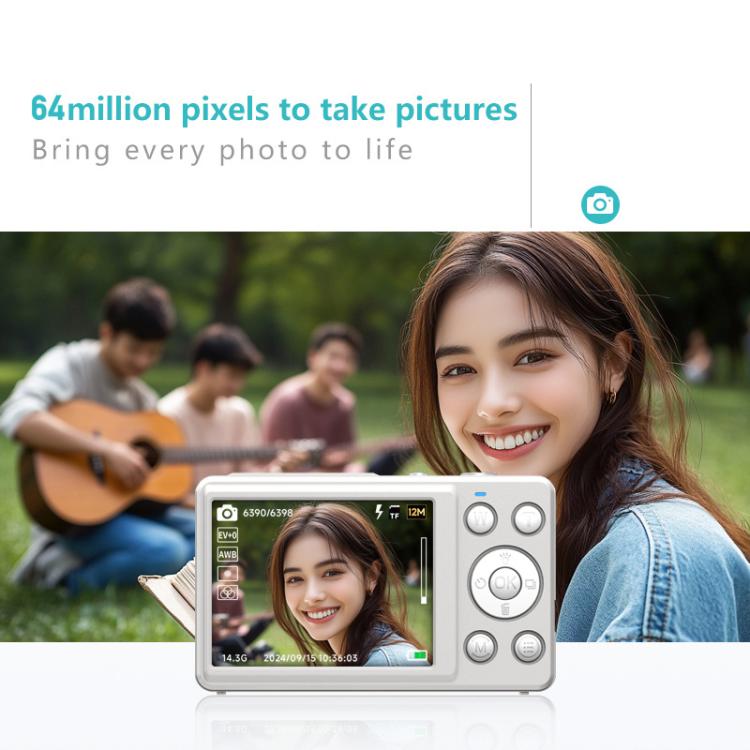 Anytek S7 4K HD Digital Camera Self-Timer Travel Camera Student Kids Card Camera(White) - free shipping - PMC TechLife - Order now!