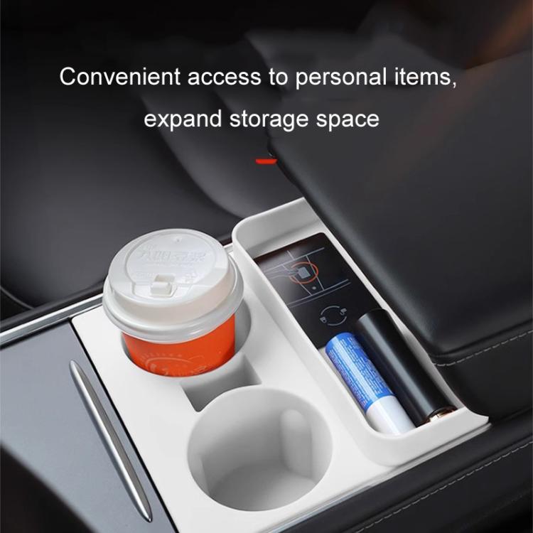 For Tesla 21-23 Model 3/Y Central Control Integrated Silicone Storage Cup Holder(Gray) - Car Drink Holders by PMC TechLife | Online Shopping South Africa | PMC TechLife | Buy Now Pay Later Mobicred