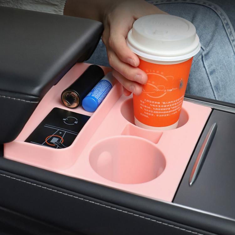 For Tesla 21-23 Model 3/Y Central Control Integrated Silicone Storage Cup Holder(Gray) - Car Drink Holders by PMC TechLife | Online Shopping South Africa | PMC TechLife | Buy Now Pay Later Mobicred
