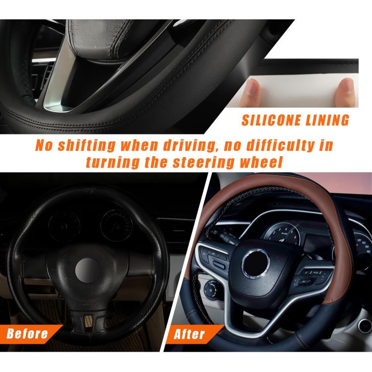 38cm Cars Universal Microfiber Steering Wheel Cover(Gray) - Steering Wheel Accessories by PMc TechLife | Online Shopping South Africa | PMc TechLife | Buy Now Pay Later Mobicred