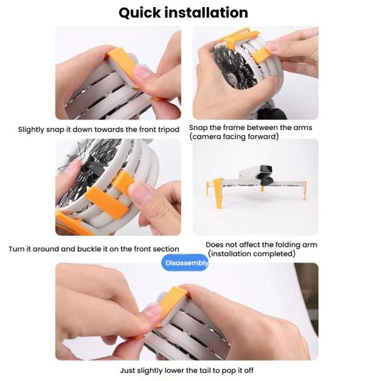 For DJI Flip CQT 4 In 1 Drone Folding Booster Stand Scratch and Wear Resistant Landing Protective Bracket(Gray) - free shipping - PMC TechLife - Order now!