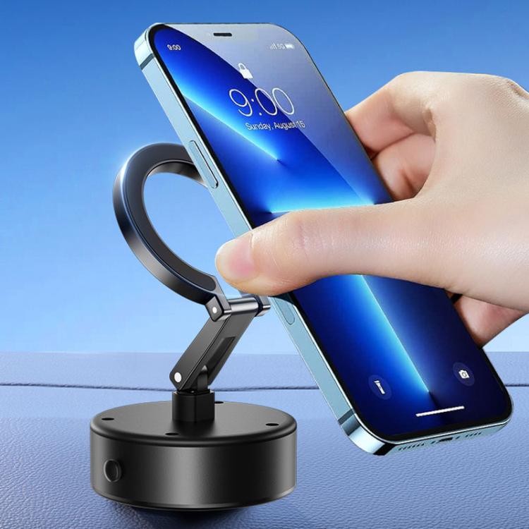 M17 Electrical Suction Cup Mobile Phone Car Holder Folding Rotating Magnetic Suction Navigation Stand(Silver) - Universal Car Holders by PMc TechLife | Online Shopping South Africa | PMc TechLife | Buy Now Pay Later Mobicred