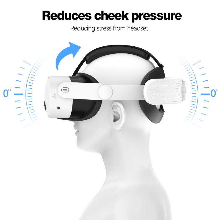For Meta Quest 3S VR Headset Elite Head Strap Adjustable Comfort Decompression Headband(Gray White) - VR Accessories by PMC TechLife | Online Shopping South Africa | PMC TechLife | Buy Now Pay Later Mobicred