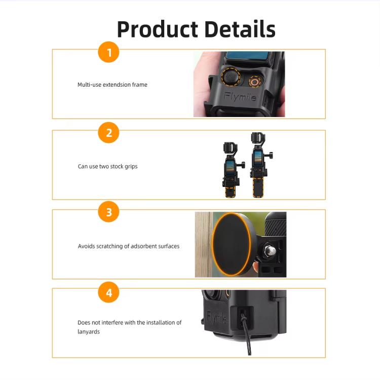 4pcs /Set For DJI Osmo Pocket 3 Flymile Magnetic Bracket Fixed Base Back Clip Adapter Bezel Accessories - free shipping - PMC TechLife - Order now!