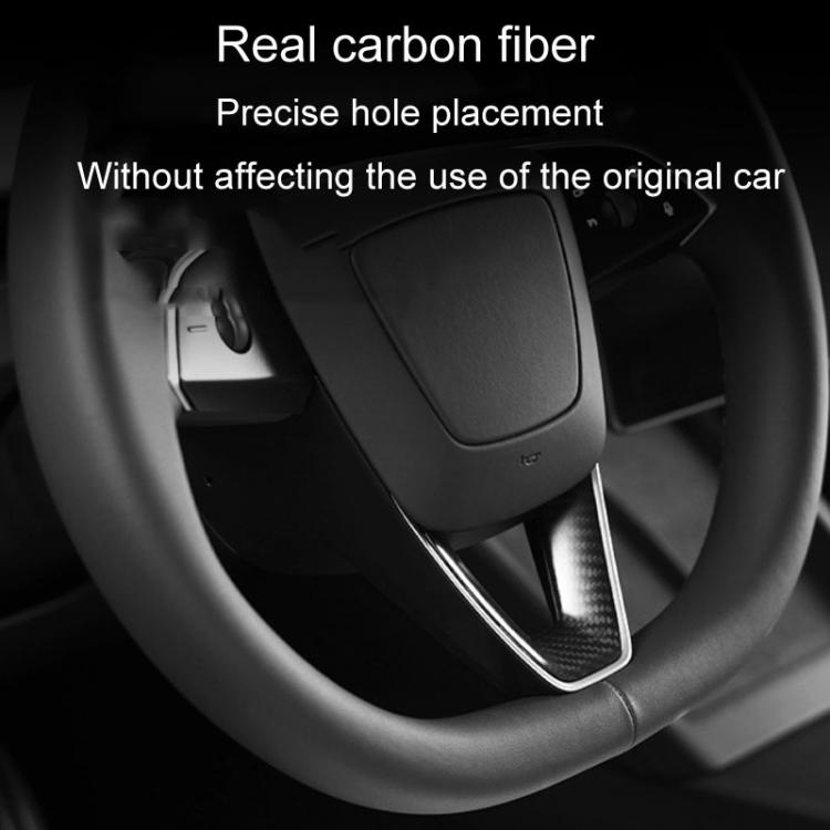 For Tesla Model 3 Car Modification Interior Carbon Fiber Steering Wheel Patch, Style: Glossy - Car Interior Mouldings by PMc TechLife | Online Shopping South Africa | PMc TechLife | Buy Now Pay Later Mobicred