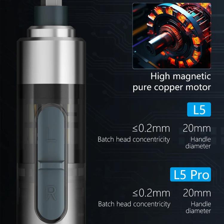 MaAnt L5 With 12 Batches Multi-Function Small Electric Screwdriver Set For Mobile Phone Repair - free shipping - PMC TechLife - Order now!