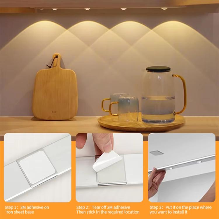 80cm Rechargeable Motion Sensor Light Bar Cabinet Wardrobe Lamp With Remote Control(Black) - Sensor LED Lights by PMc TechLife | Online Shopping South Africa | PMc TechLife | Buy Now Pay Later Mobicred