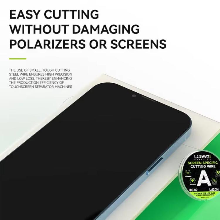 LUOWEI 120M Cell Phone LCD Screen Separation Line High Hardness Cutting Diamond Wire, Spec: A 0.02mm - free shipping - PMC TechLife - Order now!