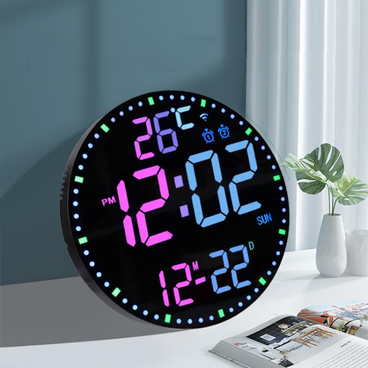 Wifi App Control LED Digital Wall Clock With RGB Light Multi-Functional Alarm Clock(Black Shell Black Surface) - free shipping - PMc TechLife - Order now!