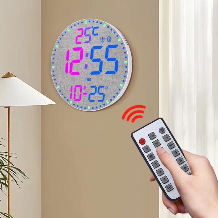 11.6-Inch RGB Wall Clock With Remote Control Multi-Functional Alarm Clock  White+Cloth - Wall Clock by PMc TechLife | Online Shopping South Africa | PMc TechLife | Buy Now Pay Later Mobicred
