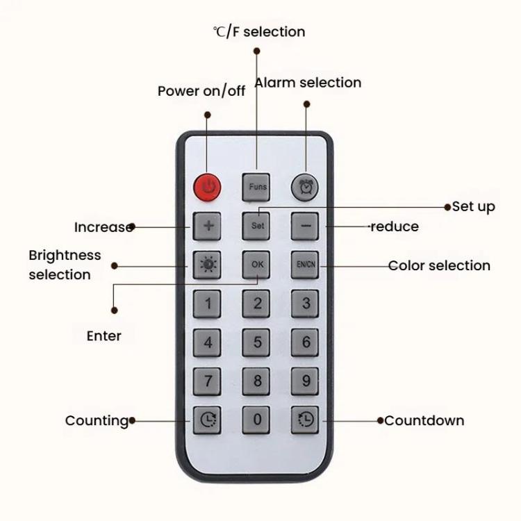 11.6-Inch White Light Wall Clock With Remote Control Multi-Functional Alarm Clock Black+Black - Wall Clock by PMc TechLife | Online Shopping South Africa | PMc TechLife | Buy Now Pay Later Mobicred