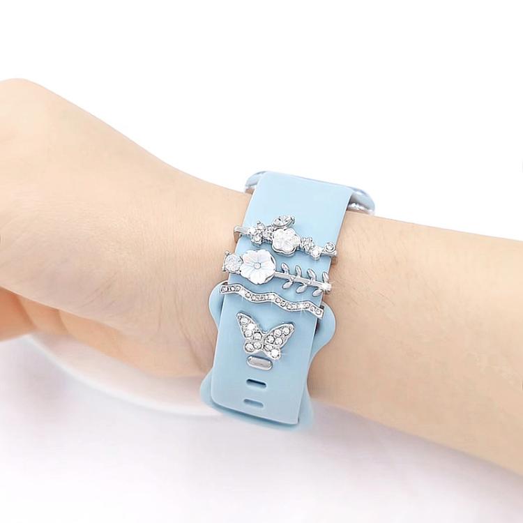 4pcs / Set 22mm Width Smart Watch Silicone Band Decorative Ring Metal Accessories(Rose Gold) - Watch Decorations by PMC TechLife | Online Shopping South Africa | PMC TechLife | Buy Now Pay Later Mobicred