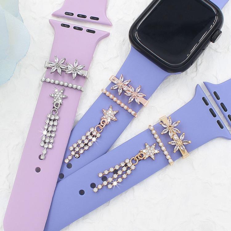 3pcs / Set 22mm Width Smart Watch Silicone Band Decorative Ring Metal Accessories, Style: 5 - Watch Decorations by PMC TechLife | Online Shopping South Africa | PMC TechLife | Buy Now Pay Later Mobicred