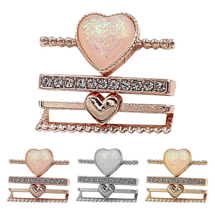 4pcs / Set 21mm Width Smart Watch Silicone Band Heart Decorative Ring Metal Accessories(Gold) - Watch Decorations by PMC TechLife | Online Shopping South Africa | PMC TechLife | Buy Now Pay Later Mobicred