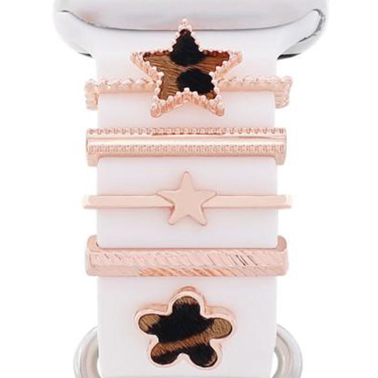 5pcs / Set 20mm Width Smart Watch Silicone Band Decorative Ring Metal Accessories, Style: Rose Gold 3 - Watch Decorations by PMC TechLife | Online Shopping South Africa | PMC TechLife | Buy Now Pay Later Mobicred