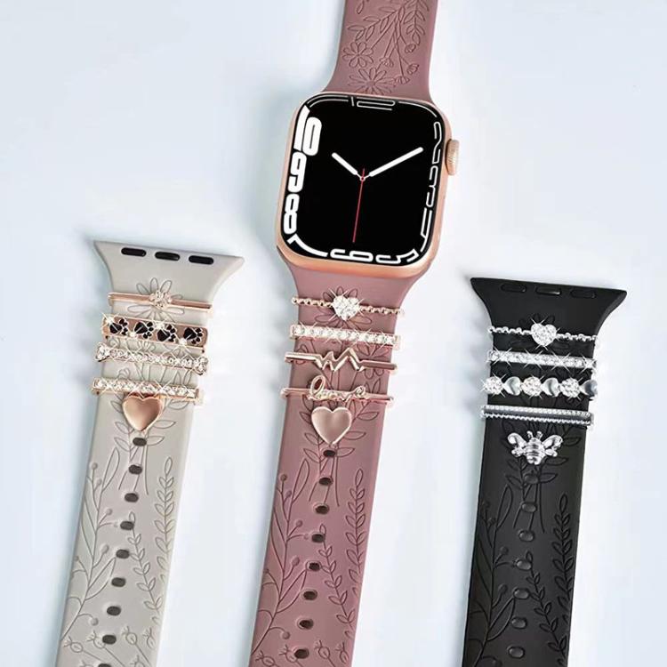 5pcs / Set 20mm Width Smart Watch Silicone Band Decorative Ring Metal Accessories, Style: Rose Gold 6 - Watch Decorations by PMC TechLife | Online Shopping South Africa | PMC TechLife | Buy Now Pay Later Mobicred