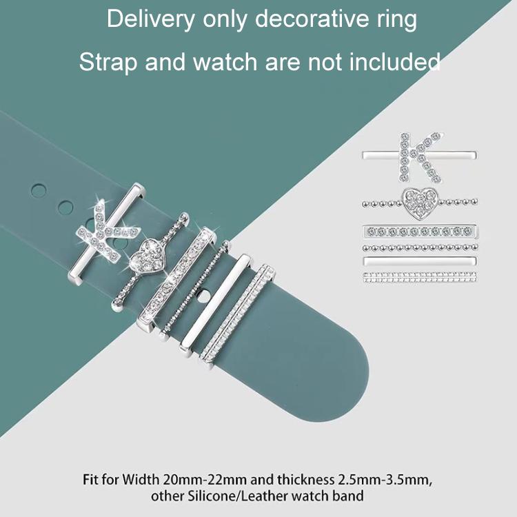 6pcs / Set Smart Watch Silicone Band Decorative Ring Metal Accessories, Size: V(Rose Gold) - Watch Decorations by PMC TechLife | Online Shopping South Africa | PMC TechLife | Buy Now Pay Later Mobicred