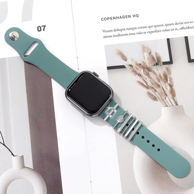 6pcs / Set Smart Watch Silicone Band Decorative Ring Metal Accessories, Size: W(Silver) - Watch Decorations by PMC TechLife | Online Shopping South Africa | PMC TechLife | Buy Now Pay Later Mobicred