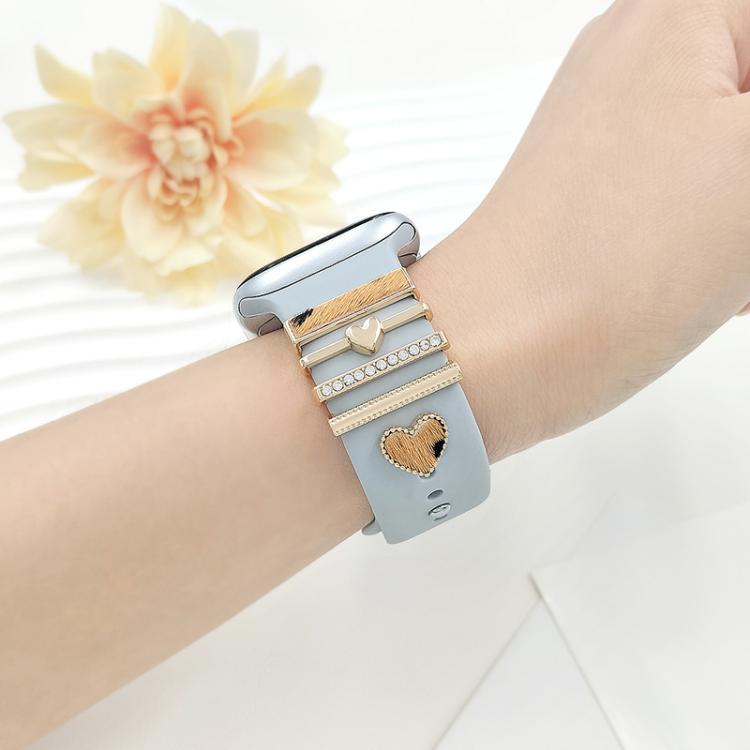 22mm Width Smart Watch Silicone Band Decorative Ring Metal Accessories, Style: Dog Paw Silver - free shipping - PMc TechLife - Order now!