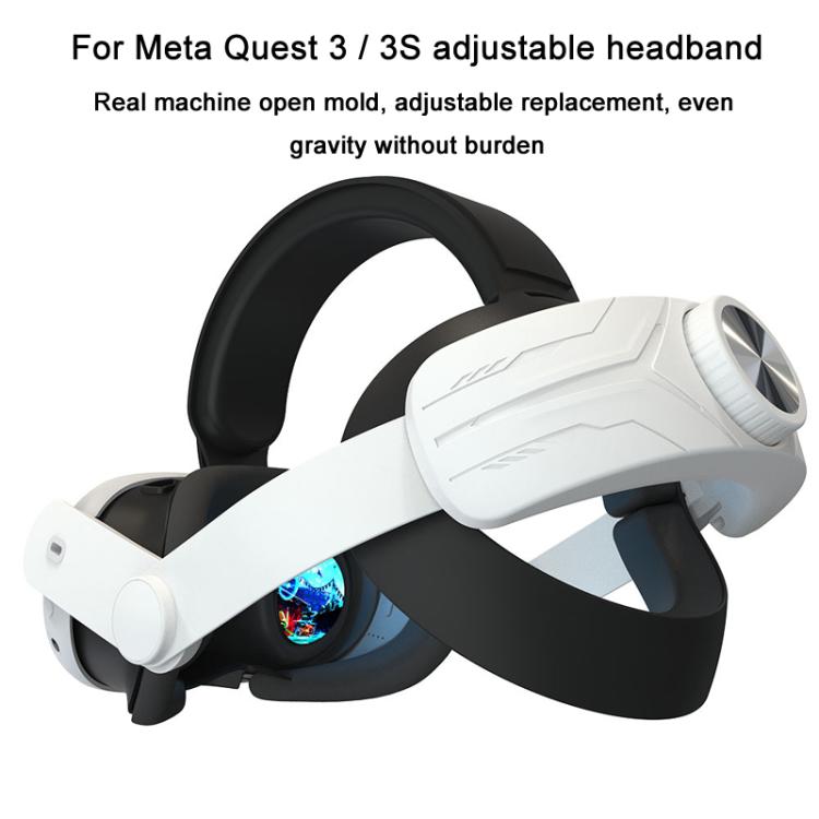 For Meta Quest 3 / 3S Adjustable Headband No Face Pressure VR Head Strap Accessories(Black White) - VR Accessories by PMc TechLife | Online Shopping South Africa | PMc TechLife | Buy Now Pay Later Mobicred