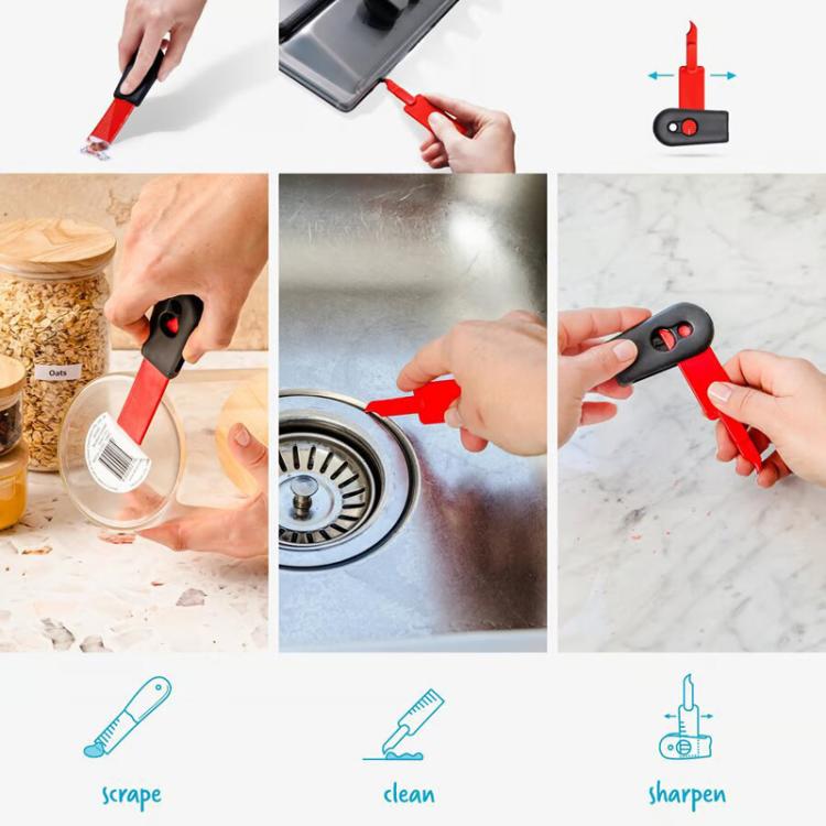2 In 1 Cleaning Scraper Sticker Tool Household Cleaning Scrubber(Red) - free shipping - PMC TechLife - Order now!