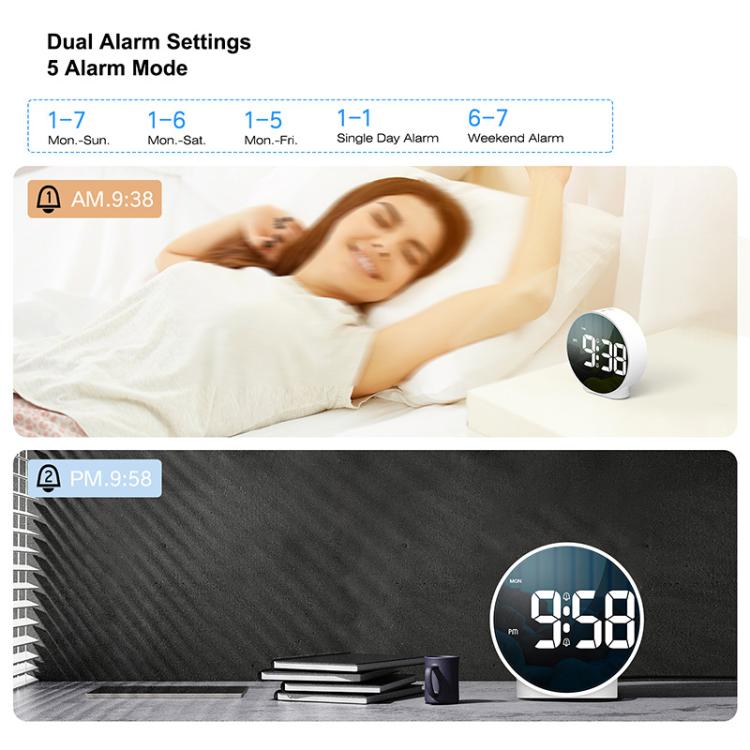 EDUP EH-8816 Simple Digital Electronic Clock Night Light Battery Plug-in Dual Power Mode Alarm Clock(White Case White Letter) - free shipping - PMC TechLife - Order now!
