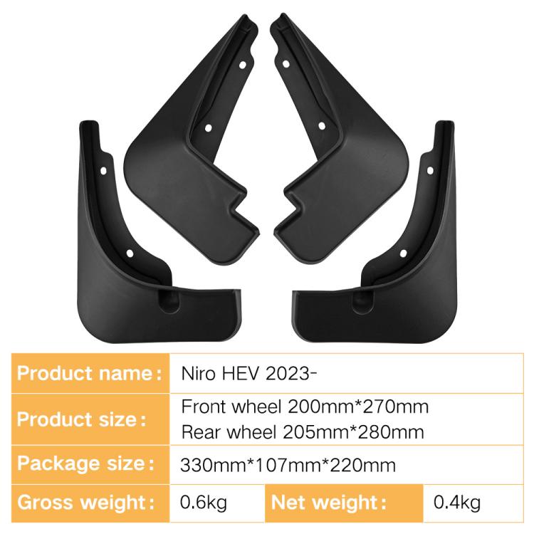 For 2023-2024 Kia Niro HEV Car Tire Soft Rubber Mudguard(Black) - Wheels Tires & Parts by PMc TechLife | Online Shopping South Africa | PMc TechLife | Buy Now Pay Later Mobicred