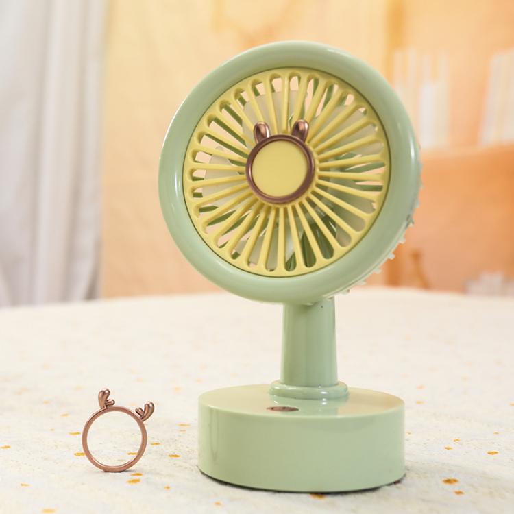 Student USB Small Desktop Fan Replaceable Animal Ears Multi-Speed Lithium Battery Mute Fan, Color: Green Deer - free shipping - PMc TechLife - Order now!