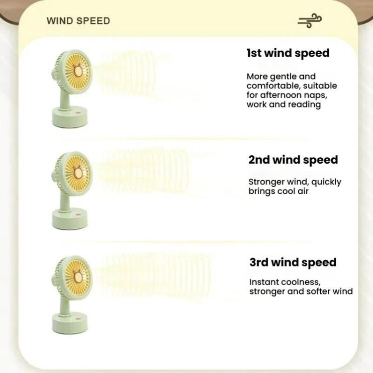 Student USB Small Desktop Fan Replaceable Animal Ears Multi-Speed Lithium Battery Mute Fan, Color: Beige Deer - free shipping - PMc TechLife - Order now!