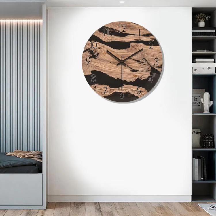 12-inch Imitation Wood Grain Texture Decorative Wall Clock Silent Quartz Clock Holiday Gift HR-CMW18 - free shipping - PMC TechLife - Order now!