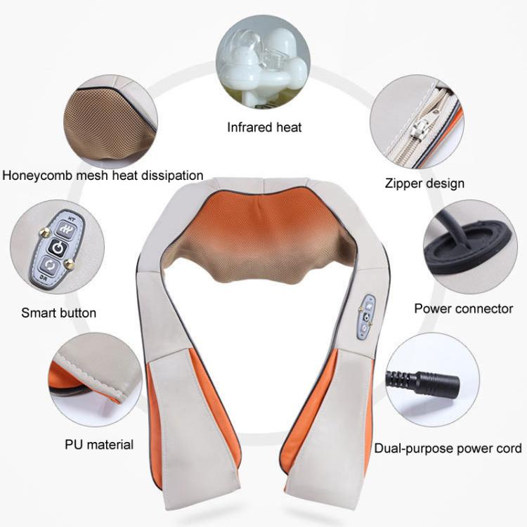 Car Household Massage Shawl Heated Shoulder And Cervical Massager US Plug(Black) - free shipping - PMC TechLife - Order now!