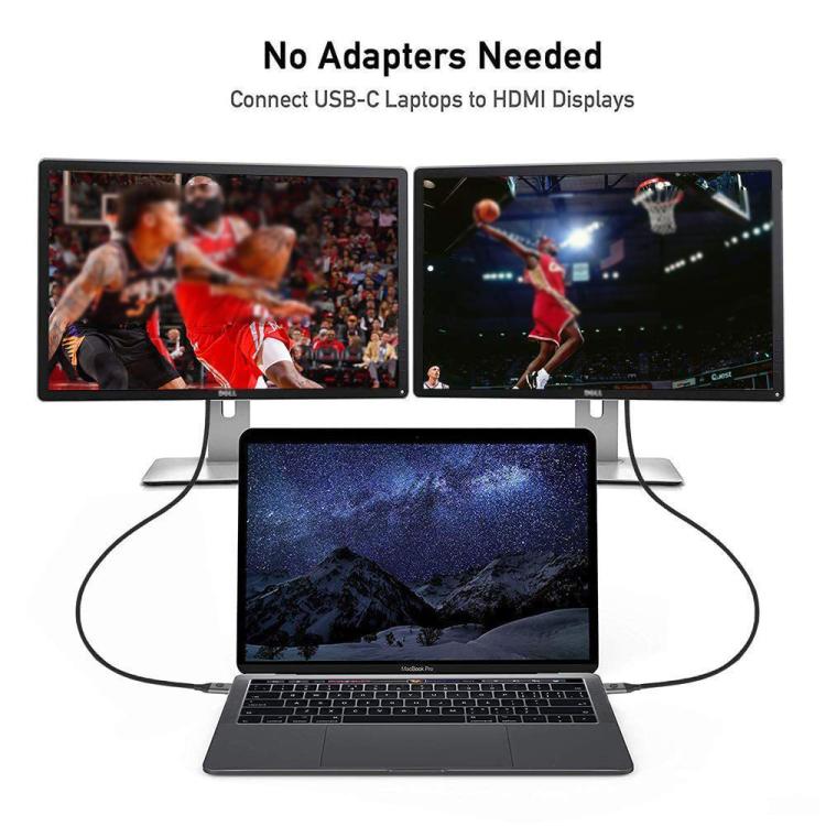 QGeeM USB-C/Type-C To HDMI Cable 4K 30Hz For Screen Mirroring & Extended Display, Cable Length: 1.2m - free shipping - PMC TechLife - Order now!