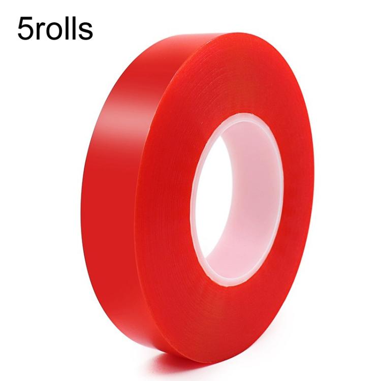 5rolls 0.2mm Thick Acrylic Polyester PET Double Sided Adhesive Tape, 10m/roll, Width: 3mm - free shipping - PMC TechLife - Order now!
