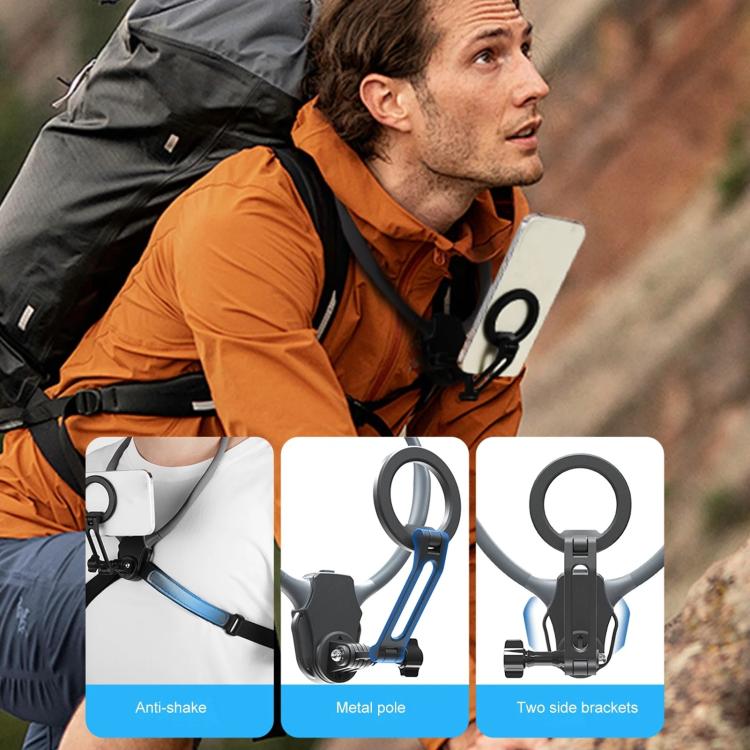 Adjustable Magnetic Neck Mount Phone Holder Quick-Release Chest Strap POV Mount For Sports & Vlogging(Black) - free shipping - PMC TechLife - Order now!