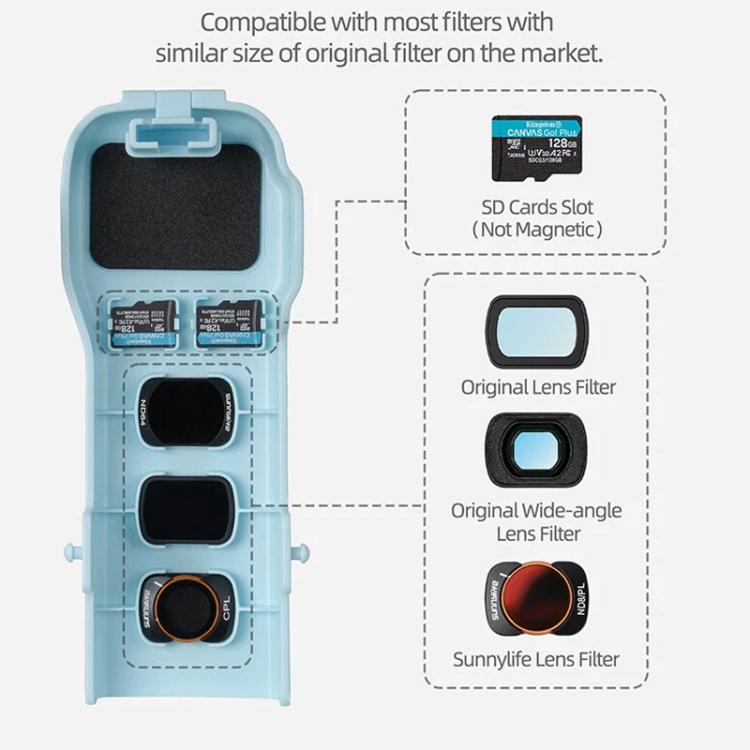 For DJI Osmo Pocket 3 Sunnylife OP3-K990 Protective Cover Body Filter Storage Top Cover Protective Case(Blue) - free shipping - PMC TechLife - Order now!