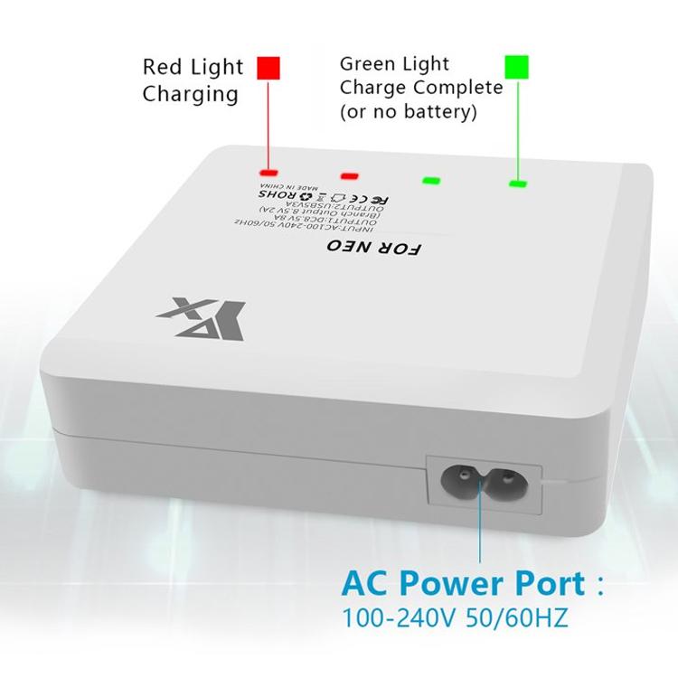 For DJI Neo Drone YX 4-port Battery Charger Charging Hub EU Plug - free shipping - PMC TechLife - Order now!