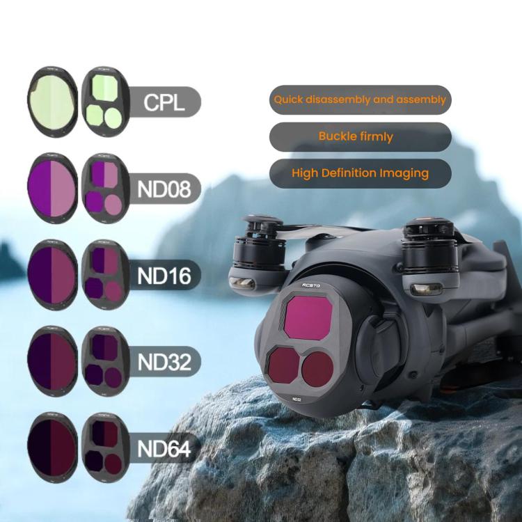 For DJI Mavic 4 Pro RCSTQ Lens Filter, Style: CPL+ND8/PL+ND16/PL+ND32/PL - free shipping - PMC TechLife - Order now!