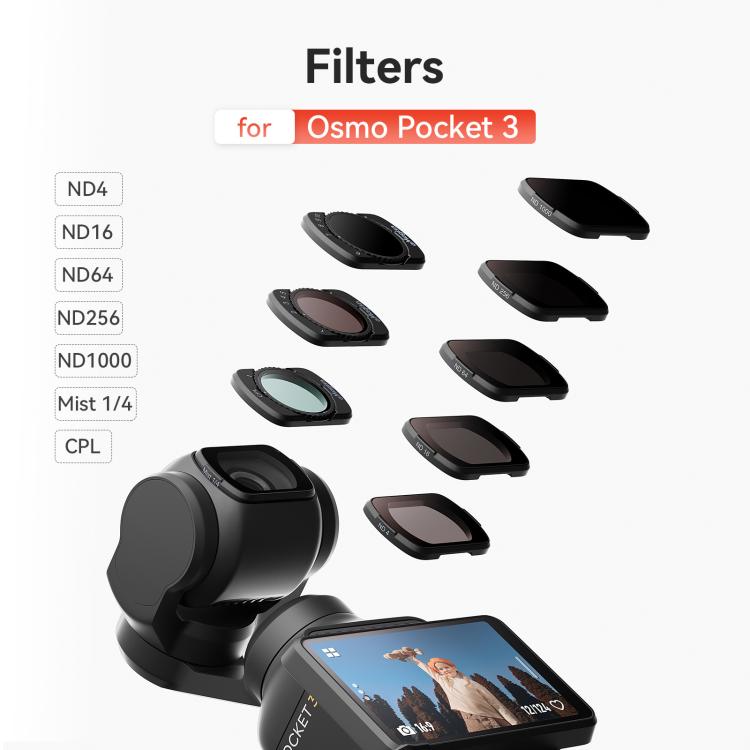 For DJI Osmo Pocket 3 aMagisn Adjustable Magnetic Filter Camera Lens Filters ND1000 - free shipping - PMC TechLife - Order now!