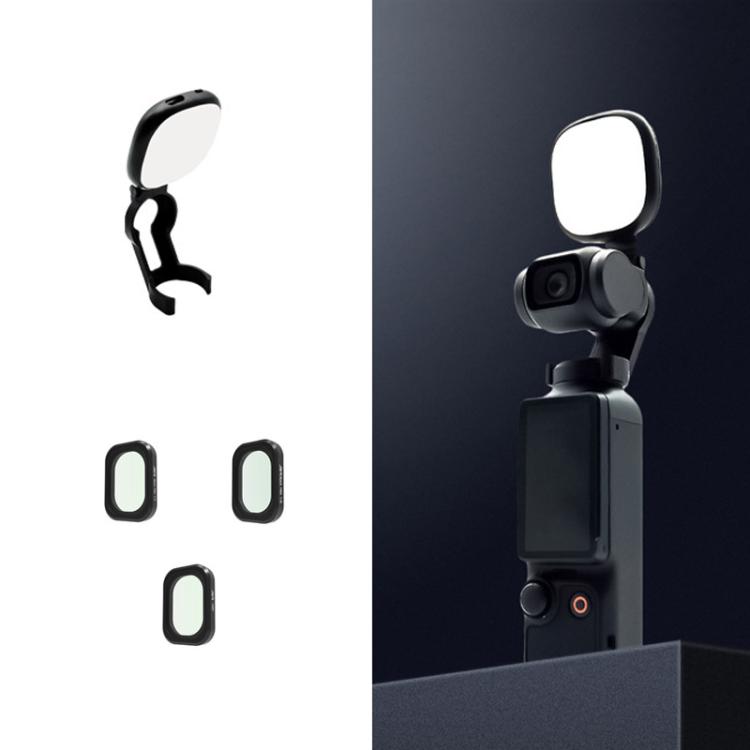 For DJI Osmo Pocket 3 JSR Fixed Frame Head Fill Light, Spec: With Black Soft 1/4+Black Soft 1/8+Soft Focus Lens - free shipping - PMC TechLife - Order now!
