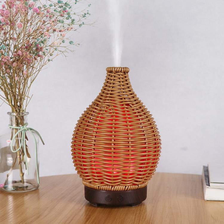 5V USB 100ML Hollow Rattan Ultrasonic Humidifier & Aromatherapy Diffuser with 7-Color LED Lights(White) - free shipping - PMC TechLife - Order now!