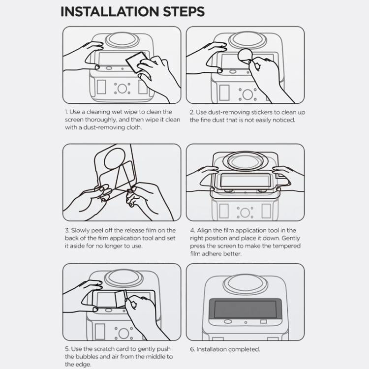 For DJI Osmo 360 CYNOVA Tempered Glass Screen Protector Kit Auto-Align Installation Frame - free shipping - PMC TechLife - Order now!
