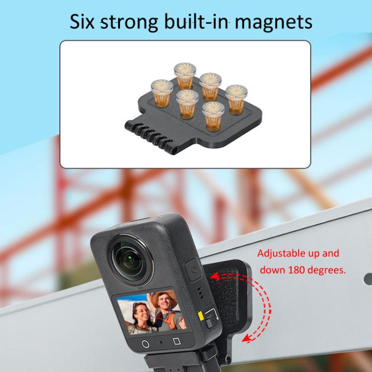 For DJI Osmo 360 Camera Magnetic Quick-Release Base Portable Desktop Stand(Black) - free shipping - PMC TechLife - Order now!