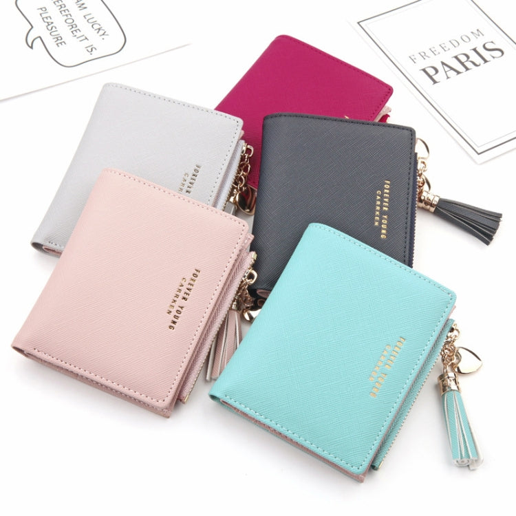 Lady Short Cross-Streaked Suzip Wallet(Pink) - Wallets by PMC TechLife | Online Shopping South Africa | PMC TechLife | Buy Now Pay Later Mobicred