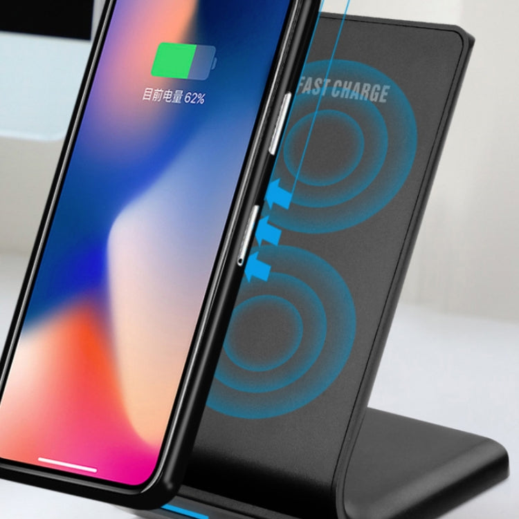 R2 10W Vertical Mobile Phone Wireless Charger Smart Fast Charge Charging Stand Desktop Stand(Black) - Wireless Charger by PMC Jewellery | Online Shopping South Africa | PMC Jewellery | Buy Now Pay Later Mobicred