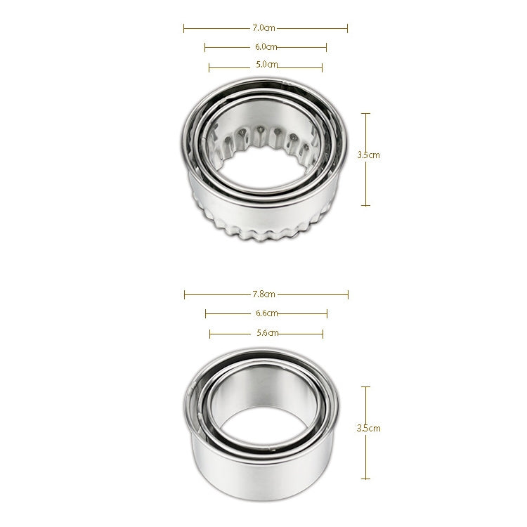 3 PCS Stainless Steel Round Dumplings Wrappers Molds Set Cutter Maker Tools(Circular) - Baking mat & Bakewares by PMC Jewellery | Online Shopping South Africa | PMC Jewellery