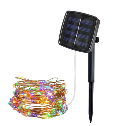 22m 200 LEDs Solar Powered Home Garden Copper Wire String Fairy Light Outdoor Christmas Party Decor Strip Lamp with 8 Modes(RGB) - Decoration Lamps by PMC Jewellery | Online Shopping South Africa | PMC Jewellery