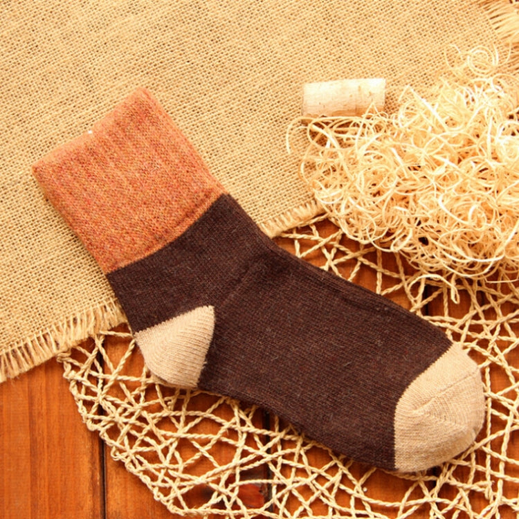 5 Pairs Winter Vintage Rabbit Wool Socks Thicken Patchwork Cotton Socks, Size:Free Size(coffee socks) - Tube Socks by PMC Jewellery | Online Shopping South Africa | PMC Jewellery